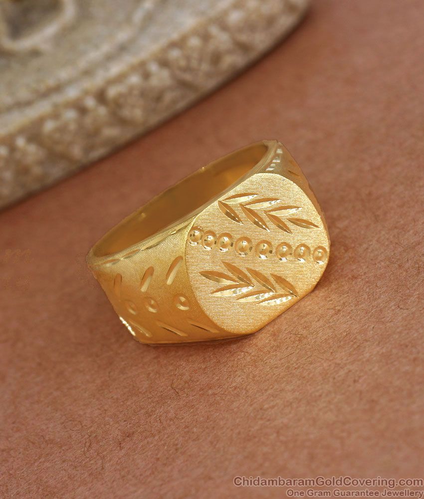 24K Gold Forming Finger Ring Design For Mens FR1393