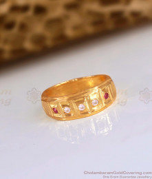 Ruby White Stone Impon Ring Designs 5 Metal Jewelry FR1410 Ruby White Stone Impon Ring Designs 5 Metal Jewelry FR1410