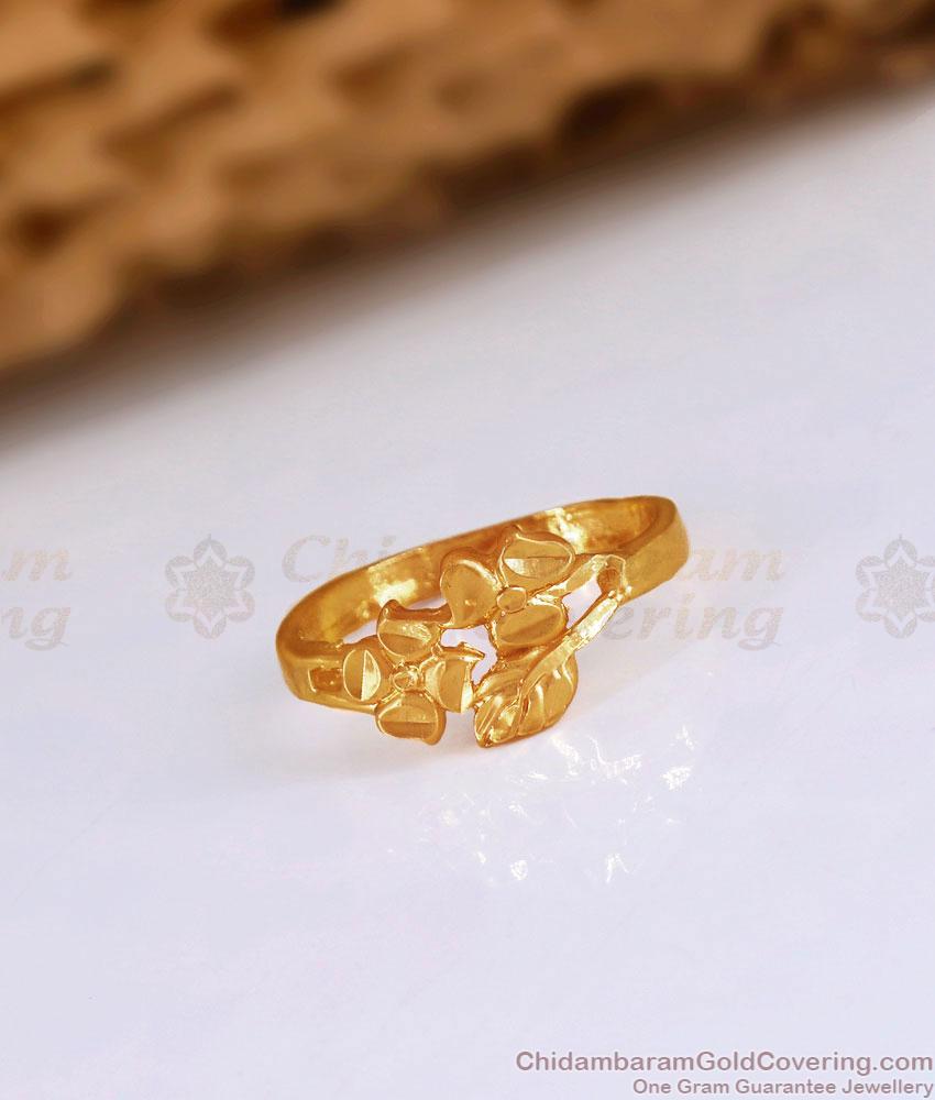 Leaf Pattern Five Metal Finger Rings Light Weight Impon Jewelry FR1433