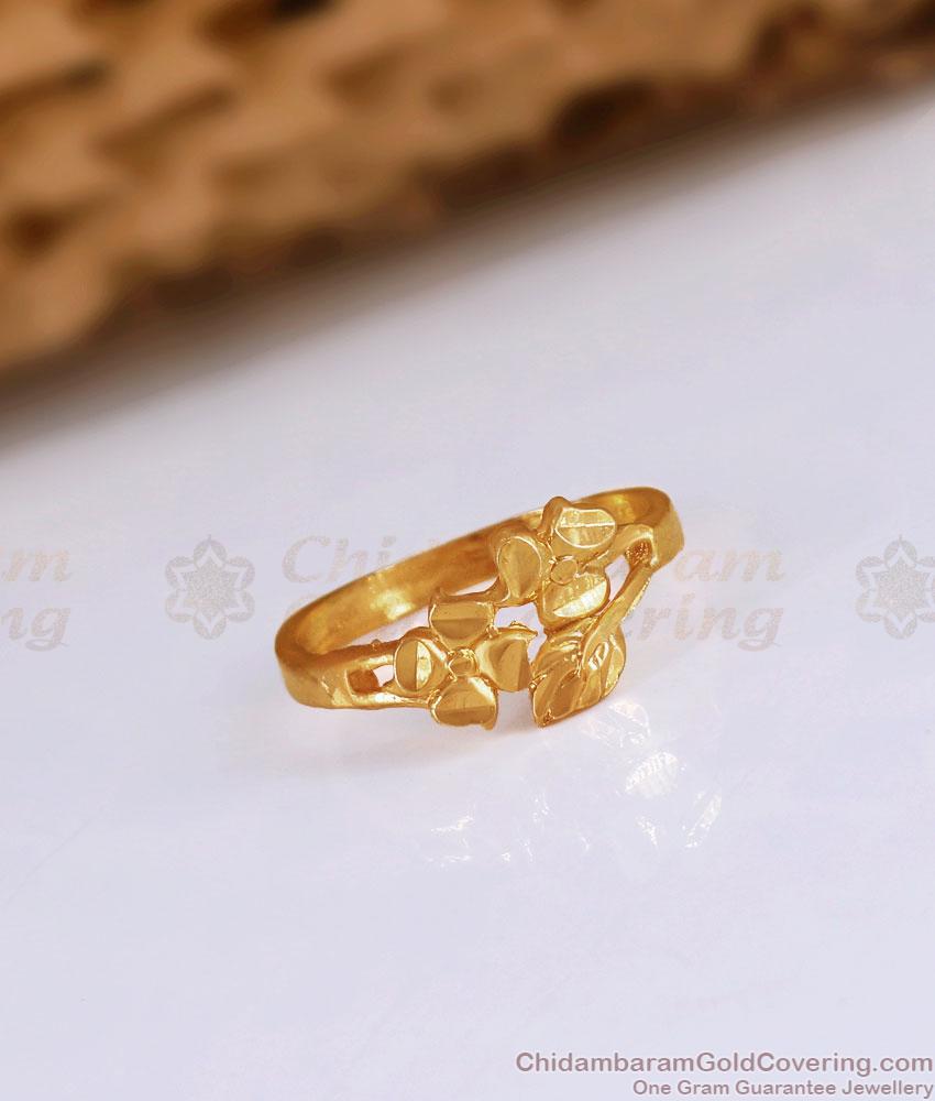 Leaf Pattern Five Metal Finger Rings Light Weight Impon Jewelry FR1433