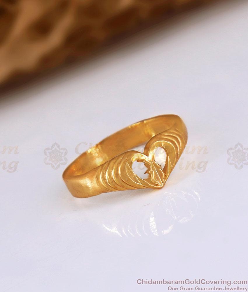 Pure Impon Finger Rings Heart Designs For Office And College Wear FR1444
