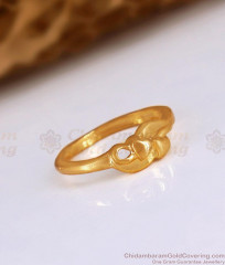 Stylish Thin Impon Finger Ring Heart Designs Teenagers Collections FR1445