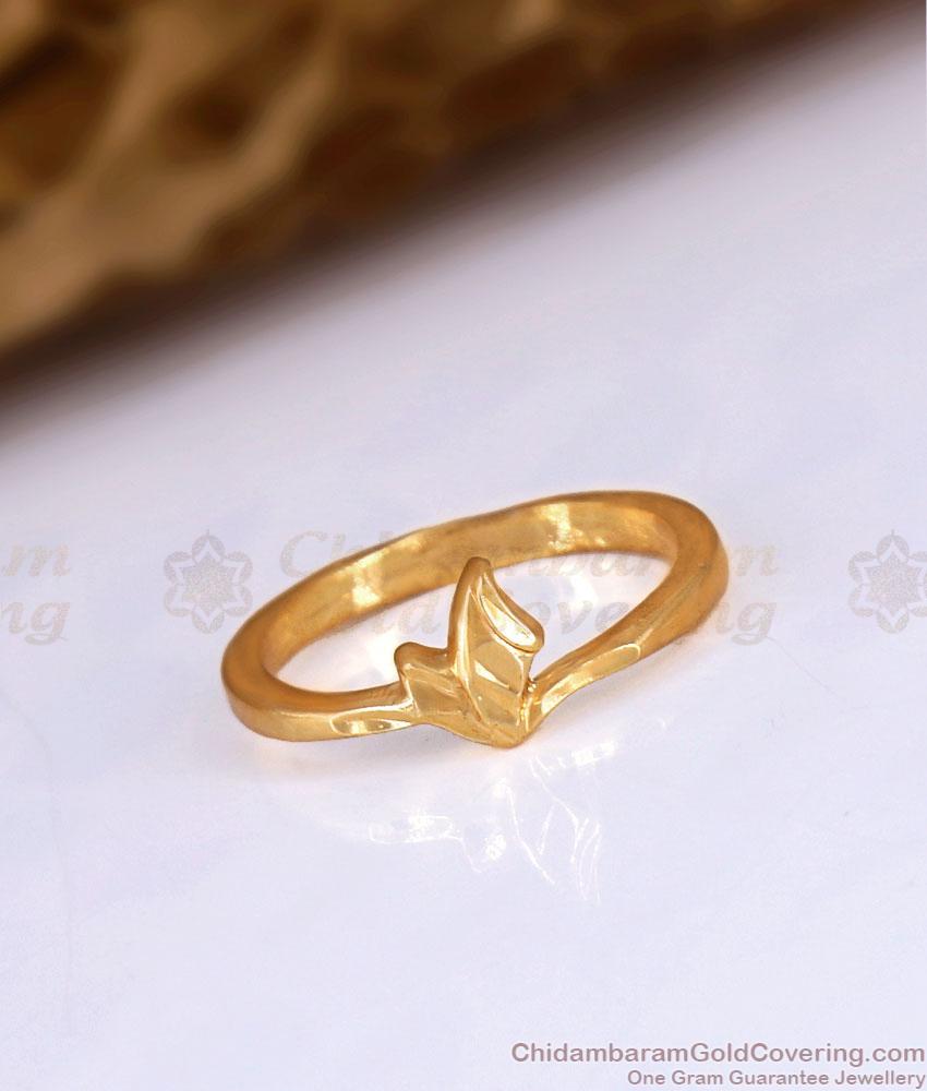 Plain Gold Pattern Impon Ring Collections Leaf Designs FR1469