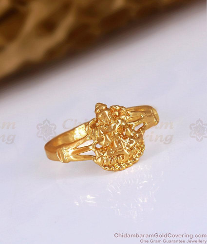 Small Lakshmi Devi Rings Temple Jewellery Laxmi Devi Gold Ring