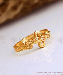 Regular Wear Gold Tone Impon Finger Ring Floral Design FR1513