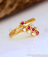 Beautiful Ruby White Stone Impon Finger Ring Women Fashion Jewelry FR1539