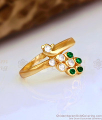 Beautiful Emerald Stone Impon Finger Ring Wedding Collection FR1545 Beautiful Emerald Stone Impon Finger Ring Wedding Collection FR1545
