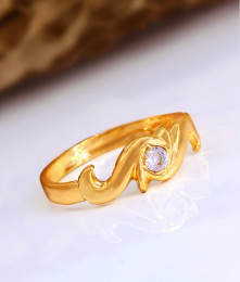 Women Daily Wear Gold Plated Impon Ring Pachaloha Jewellery FR1555 Women Daily Wear Gold Plated Impon Ring Pachaloha Jewellery FR1555