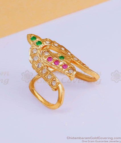 Traditional Multi Color Stone Vanki Ring Metal Jewelry FR1585