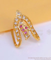 Bridal Wear Ruby White Stone Five Metal Vanki Finger Ring Collection FR1586 Bridal Wear Ruby White Stone Five Metal Vanki Finger Ring Collection FR1586