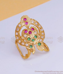 One Gram Gold Cz Stone Vanki Ring Impon Jewlery Design FR1587