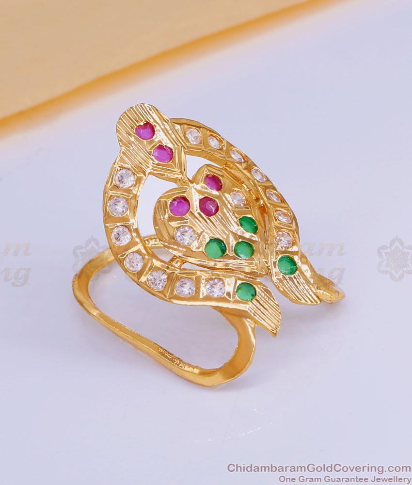 One Gram Gold Cz Stone Vanki Ring Impon Jewlery Design FR1587 One Gram Gold Cz Stone Vanki Ring Impon Jewlery Design FR1587