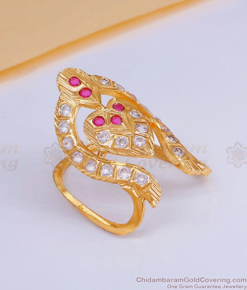 High Quality Five Metal Vanki Finger Ring Ruby White Stone Design FR1588 High Quality Five Metal Vanki Finger Ring Ruby White Stone Design FR1588