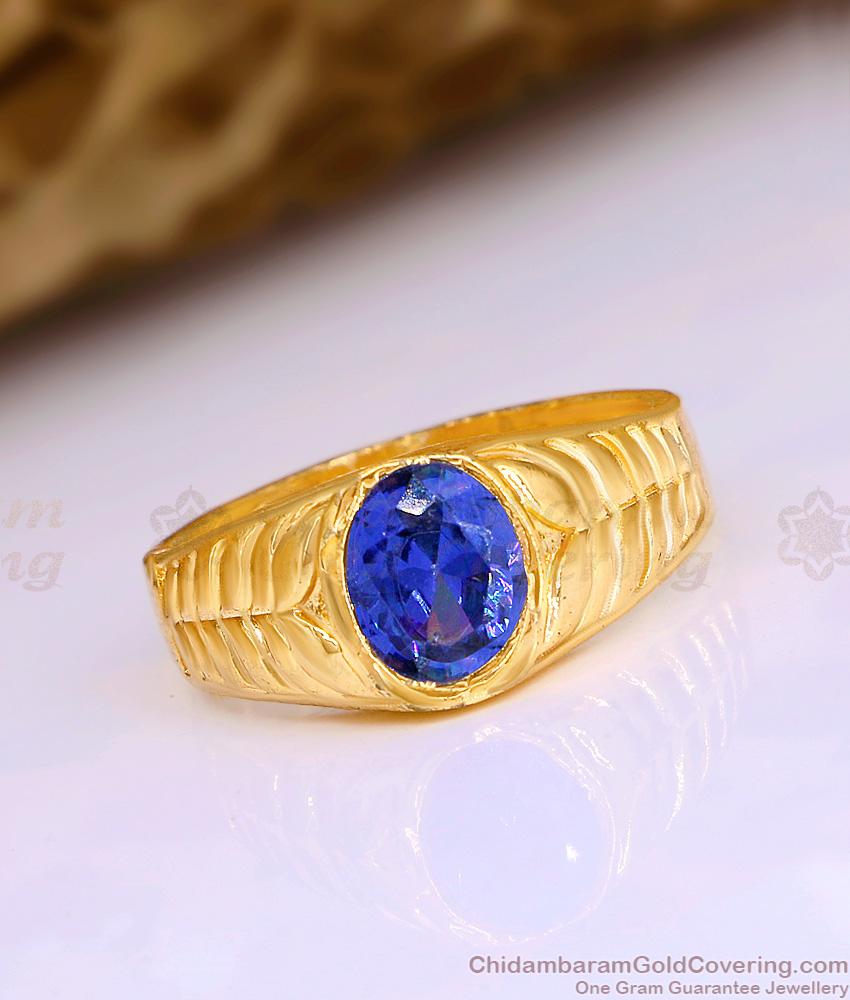 Semi Precious Sapphire Stone Impon Gold Ring Design FR1593