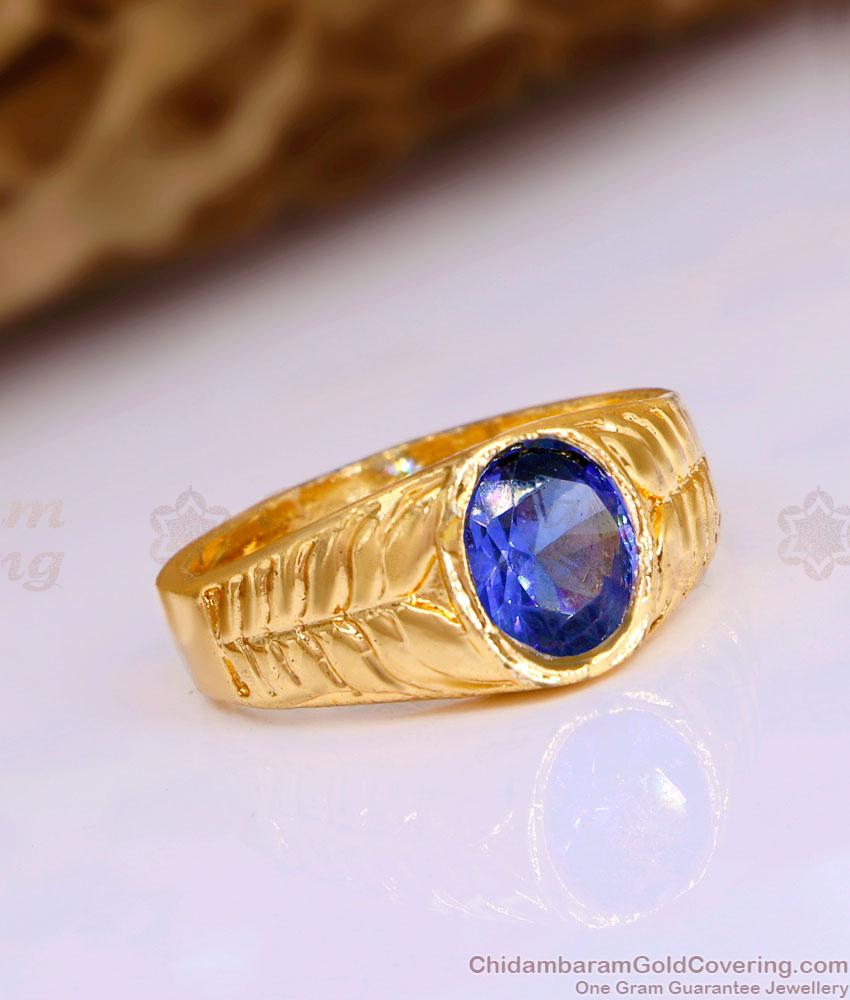 Semi Precious Sapphire Stone Impon Gold Ring Design FR1593