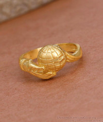 Symbol of Peace Real Gold Look Finger Ring Globe Design For Regular Use FR1601
