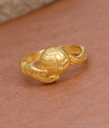 Symbol of Peace Real Gold Look Finger Ring Globe Design For Regular Use FR1601