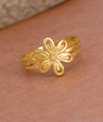 Latest Dubai Gold Flower Design RIng Collections For Brides FR1602