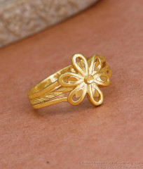 Latest Dubai Gold Flower Design RIng Collections For Brides FR1602