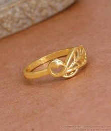 Elegant Peacock Design Two Gram Gold Finger Ring Collections For Women FR1603
