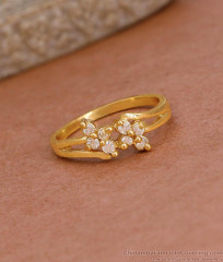 Sparkling White Stone Gold Imitation Wedding Ring Designs For Women FR1604