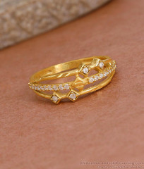 Beautiful 2 Gram Forming Gold Bridal Finger With White Stones FR1606