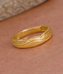 Plain Two Gram Gold Finger Ring Design For Everyday Use FR1610