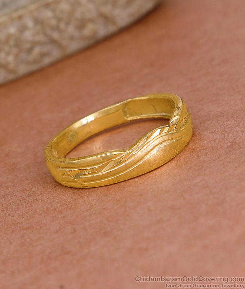 Plain Two Gram Gold Finger Ring Design For Everyday Use FR1610