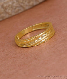 Real Gold Look Plain Finger Ring Collections For Daily Wear FR1612