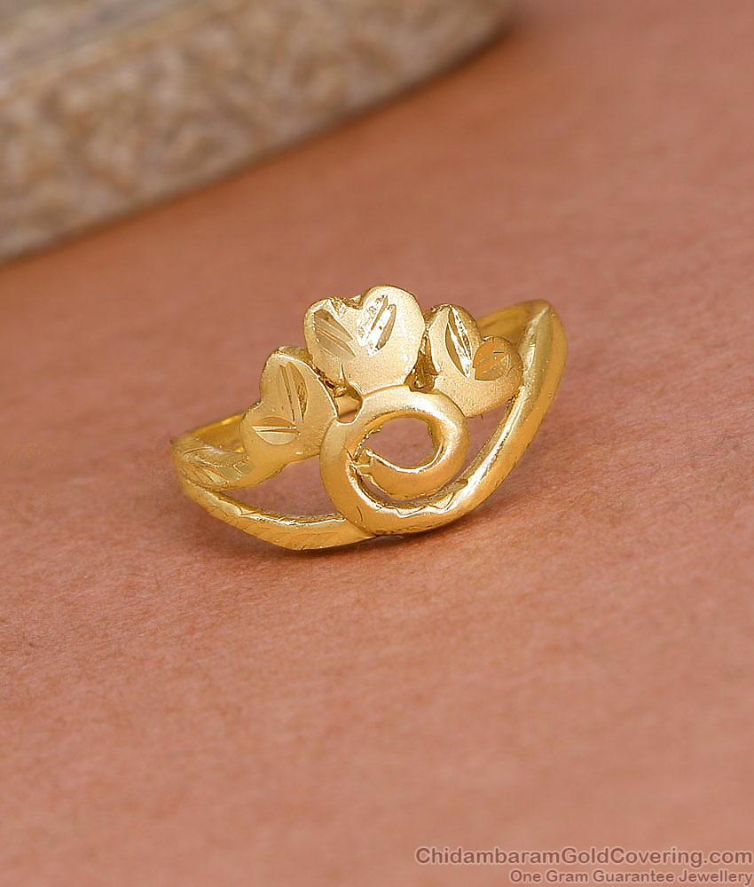 Beautiful Heart Design Forming Gold Finger Ring Design For Brides FR1614