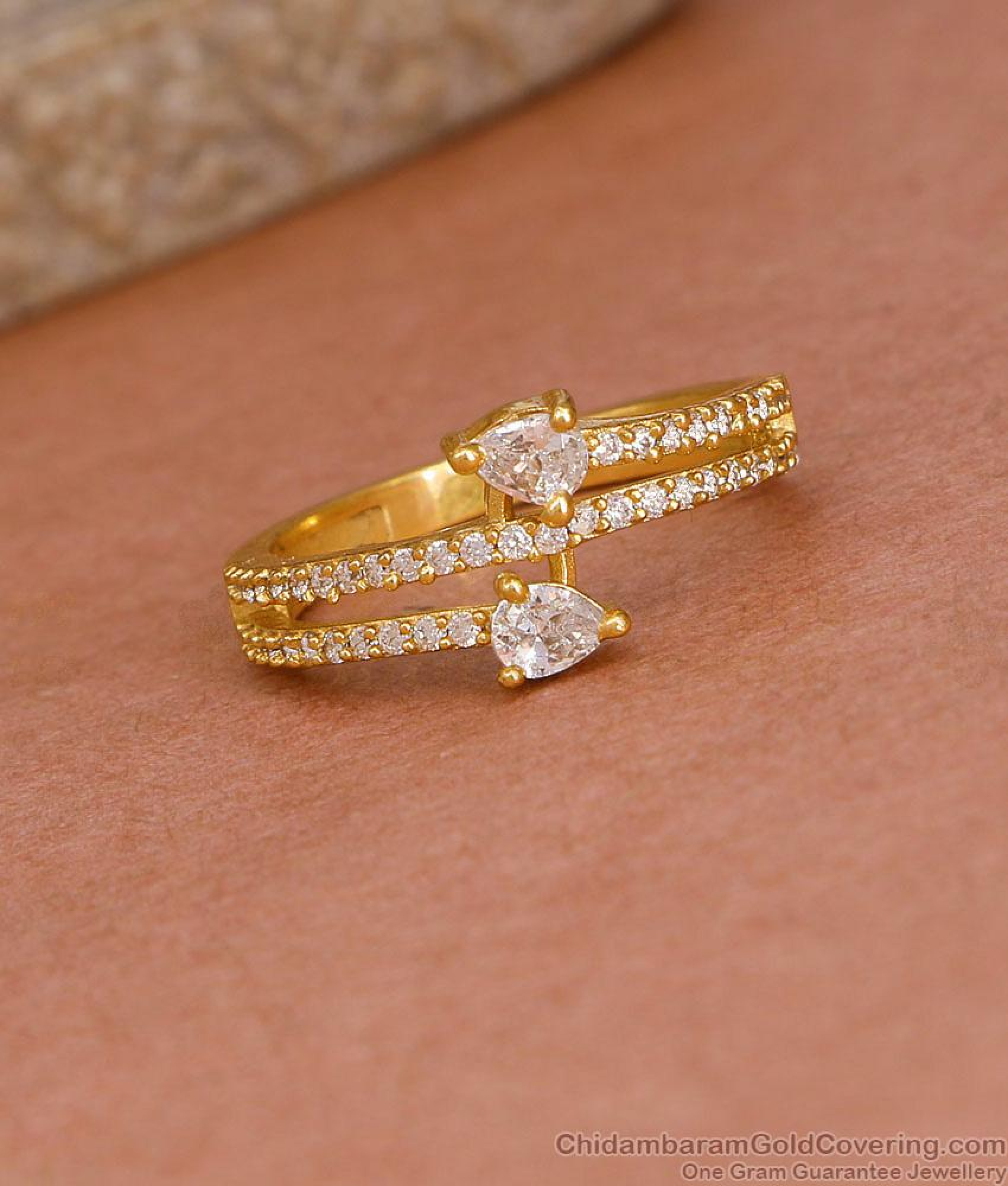 Full White Ad Stone Gold Plated Wedding Ring Collections Online FR1623