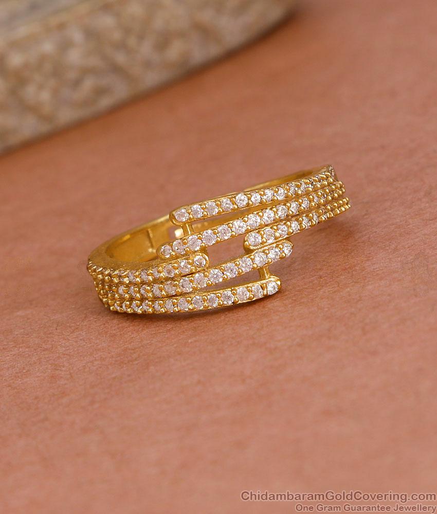 Beautiful Ad Stone 1 Gram Gold Finger Ring Designs Shop Online FR1624