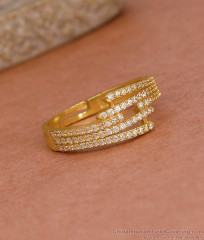 Beautiful Ad Stone 1 Gram Gold Finger Ring Designs Shop Online FR1624