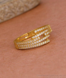 Beautiful Ad Stone 1 Gram Gold Finger Ring Designs Shop Online FR1624