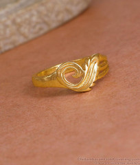 Plain One Gram Gold Finger Ring Peacock Design At Affordable Price FR1626