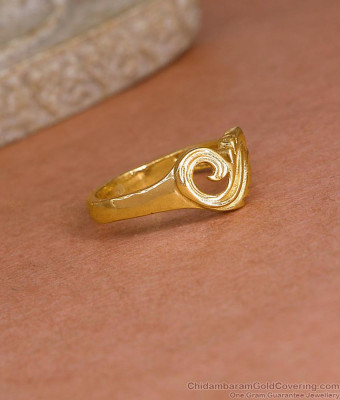Plain One Gram Gold Finger Ring Peacock Design At Affordable Price FR1626