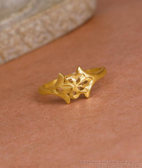 Regular Use Gold Plated Ring Light Weight Floral Design Shop Online FR1631