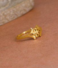Regular Use Gold Plated Ring Light Weight Floral Design Shop Online FR1631
