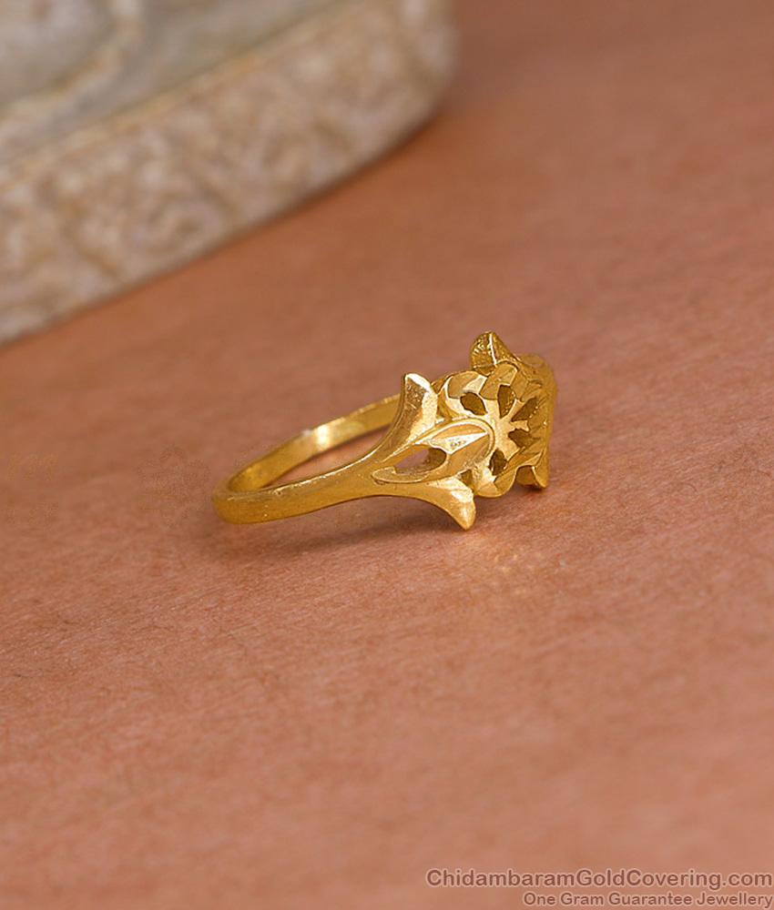 Regular Use Gold Plated Ring Light Weight Floral Design Shop Online FR1631