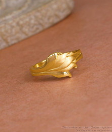 Elegant Matt Finish Micro Gold Polish Finger Ring Floral Design FR1633