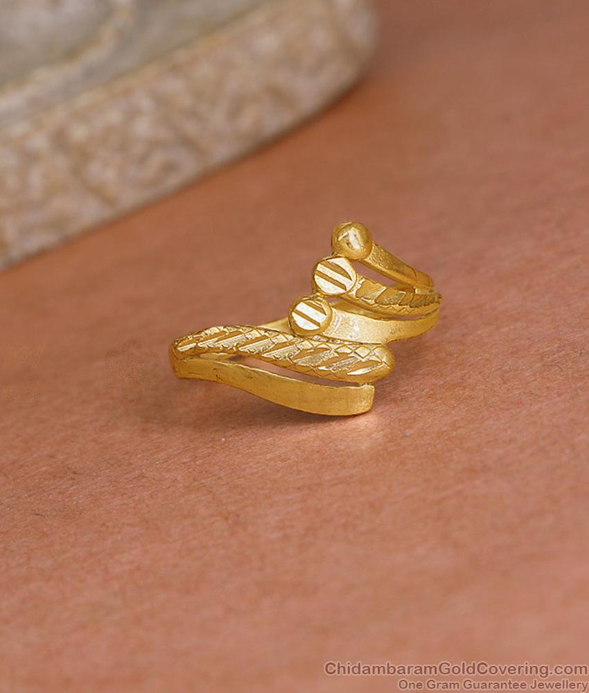 Classic Real Gold Tone Finger Ring For Everyday Use Shop Online FR1634