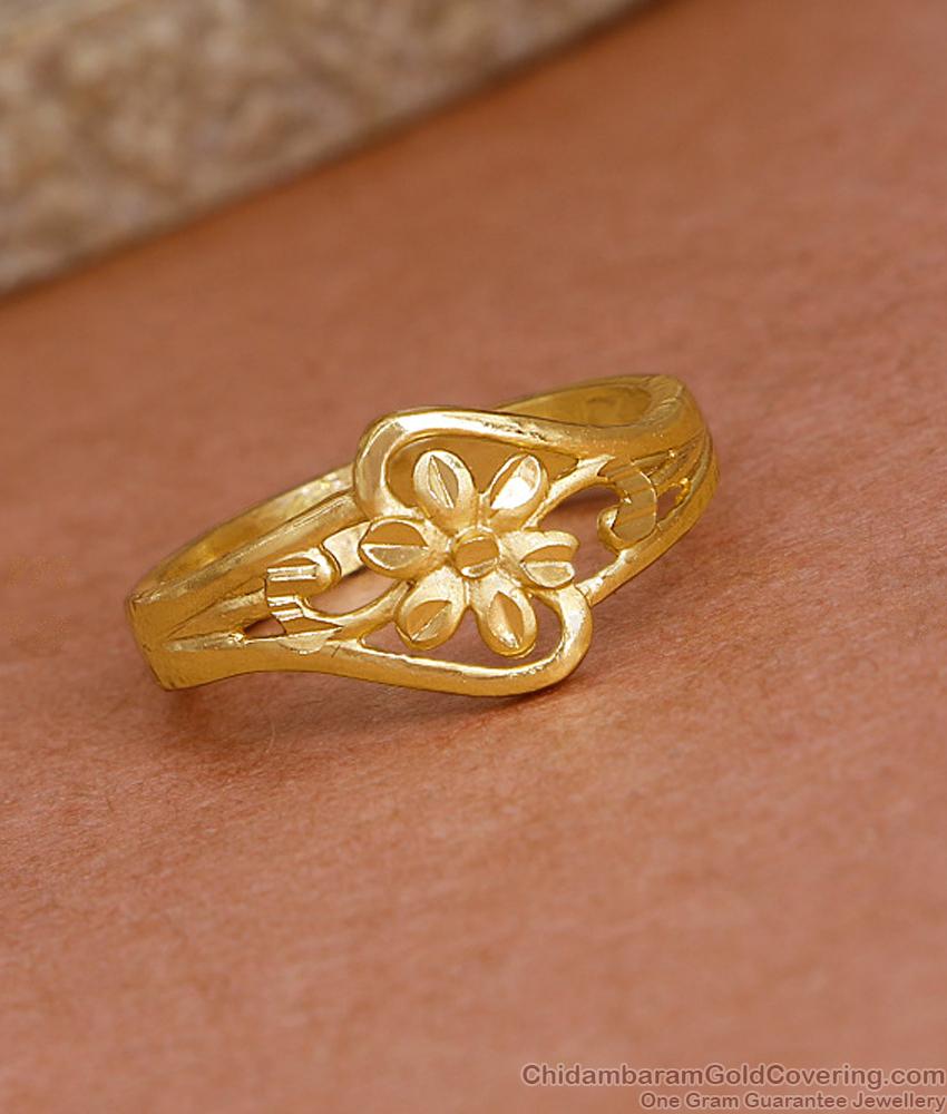 New Model Micro Gold Plated Flower Ring Design For Daily Use FR1637