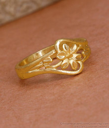 New Model Micro Gold Plated Flower Ring Design For Daily Use FR1637