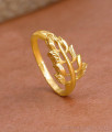 Stylish 3D Leaf Design Gold Plated Ring For Regular Use FR1642