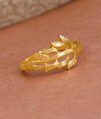Stylish 3D Leaf Design Gold Plated Ring For Regular Use FR1642