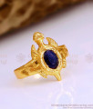Buy Traditional Blue Gemstone Impon Turtle Ring Design Online FR1643