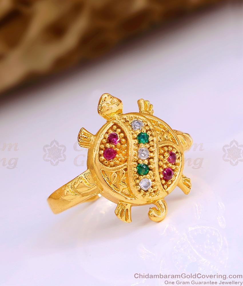 Multi Stone 3D Tortoise Design Impon Finger Ring At Affordable Price FR1649