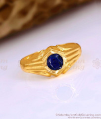 Regular Use Sapphire Stone Impon Finger Ring Design Online FR1652