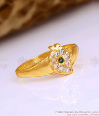 New Model Emerald White Stone Mango Impon Ring Design Online FR1657 New Model Emerald White Stone Mango Impon Ring Design Online FR1657