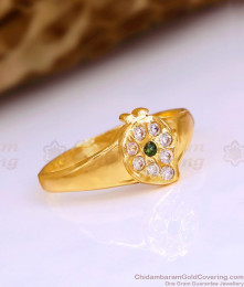 New Model Emerald White Stone Mango Impon Ring Design Online FR1657 New Model Emerald White Stone Mango Impon Ring Design Online FR1657